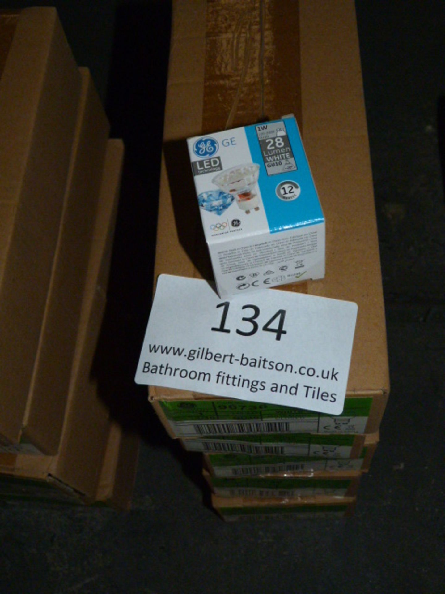 *5 Boxes Containing 10 GU10 LED 1W Lamps