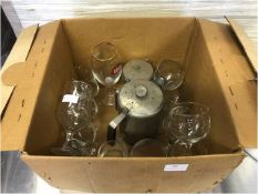 Small Quantity of Wine & Beer Glasses & Two Stainless Hot Water Jugs