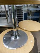 Three Round Tables on Chrome Pedestal Bases