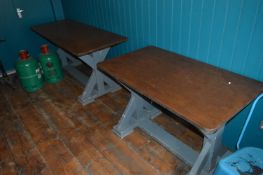 *4 Hard Wood Refectory Style Tables