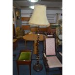 Oak Barley Twist Standard Lamp