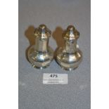Pair of Hallmarked Silver Pepper Pots - Birmingham 1921, Approx 58.7g