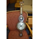 Walnut Inlaid Banjo Barometer