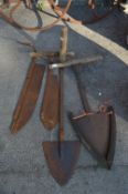 Farming Tools Including Hay Shovels and Hay Cutting Blades