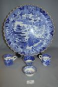 Copeland Spode Blue & White Charger 37.5cm with Two Beakers and Two Small Dishes