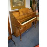 Walnut Cased Rogers Upright Piano on Carved Cabriole Legs