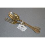 Silver Dinner Spoon and Fork Set - London 1883, Approx 83g