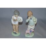 Pair of Nao Lladro Figurines - Young Boys