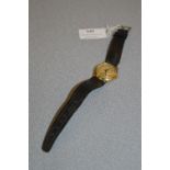 9ct Gold Cased Wristwatch with Leather Strap