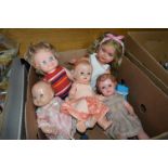 Collection of Four Hard and One Soft Plastic Dolls