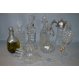 Nine Assorted Cut Glass Decanters and Carafes