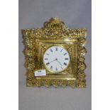 Decorative Brass Framed Mantel Clock Circa 1900