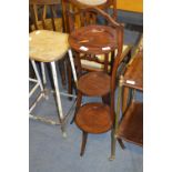 Mahogany Three Tier Folding Cake Stand