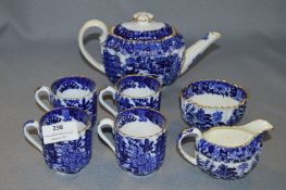 Copelands Blue & White China Tea Ware (7 Pieces)
