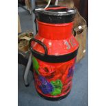 Floral Painted Milk Churn