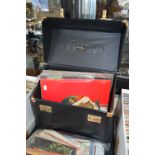 Selection of LP's and 45's PIcture and Colour Discs in Record Case