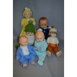 Collection of Six Composition and Plastic Dolls