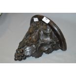 Carved Oak Wall Bracket with Grape Vine Decoration