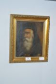 Gilt Framed Oil Painting on Canvas - Portrait of Bearded Man