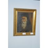 Gilt Framed Oil Painting on Canvas - Portrait of Bearded Man