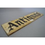 Painted Wooden Sign - Antiques