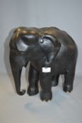 Large Carved African Hardwood Elephant