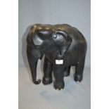 Large Carved African Hardwood Elephant