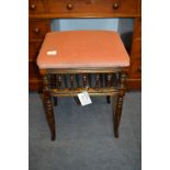 Piano Stool with Upholstered Seat