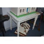 Victorian Painted Pine Table with Single Drawer
