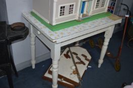 Victorian Painted Pine Table with Single Drawer