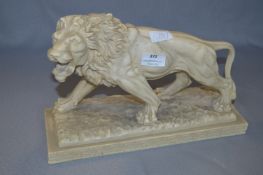 White Pottery Figurine - Lion