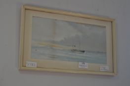 Small Framed Painting by K. Hose circa 1900 - Last Steam Ship on River Humber