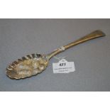Engraved & Embossed Silver Tablespoon with London Hallmark - Approx 63g