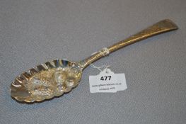 Engraved & Embossed Silver Tablespoon with London Hallmark - Approx 63g