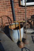 Galvanised Metal Dolly Tub and Two Copper Poshers