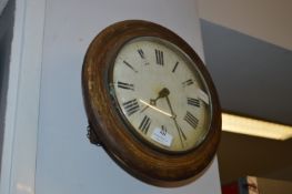 Circular Walnut Cased Wall Clock
