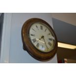 Circular Walnut Cased Wall Clock