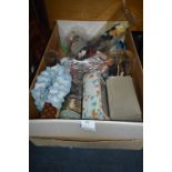 Box Containing a Collection of International Dolls