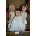 Three 1950's Composition Dolls