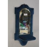 Wall Mounted Blue Vela Framed Shelved Mirror