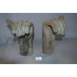 Studio Pottery Bronze Effect Sculpture - Pair of Hands