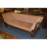 Victorian Walnut Framed Dralon Upholstered Sofa