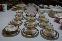 Aynsley Pottery Blue & Gilt Floral Pattern Tea Ware (32 Pieces)