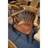 Oak & Beech Framed Slatback Elbow Chair
