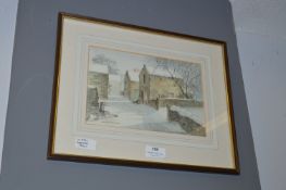 Framed Watercolour - Winter in the Yorkshire Dales by John E. Parkin