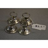 Set of Four Hallmarked Silver Menu Holders