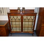 Mahogany Double Door Display Cabinet on Claw & Ball Feet