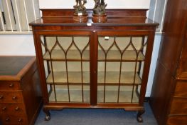 Mahogany Double Door Display Cabinet on Claw & Ball Feet