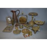 Brassware Including Dinner Gong, Jug, Taza, Desk Calendar, Sundial, etc.