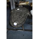 Dutch Embossed Cast Iron Decorative Coal Bucket